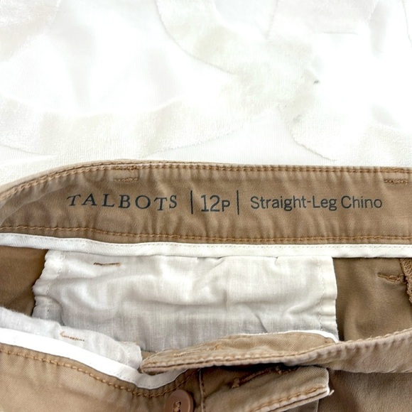 Talbots Khaki/Tan Straight Leg Chino. Size 12 Petite. Made with 2% Spandex - Picture 8 of 11